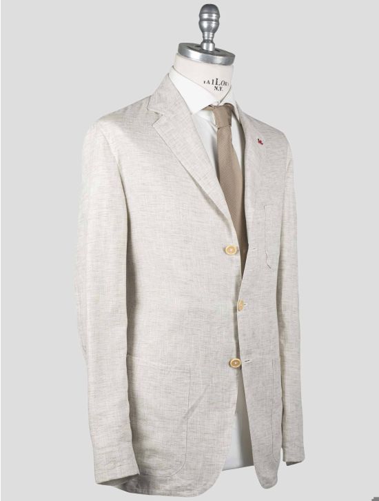 Isaia Isaia Beige Linen Blazer Beige 001