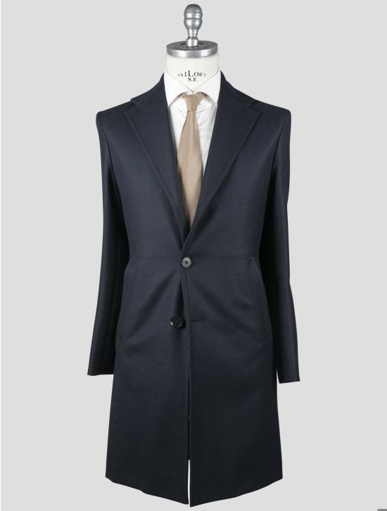 Isaia Isaia Blue Virgin Wool Overcoat Blue 000