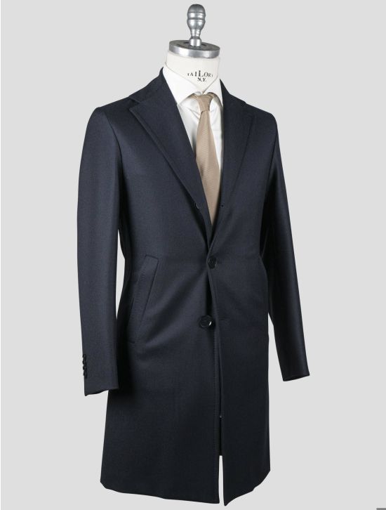 Isaia Isaia Blue Virgin Wool Overcoat Blue 001