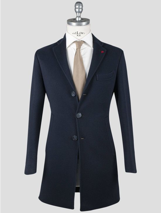 Isaia Isaia Blue Wool Pa Cashmere Overcoat Blue 000