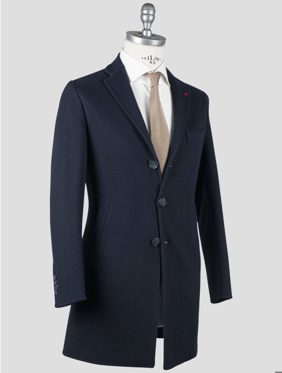 Isaia Isaia Blue Wool Pa Cashmere Overcoat Blue 001