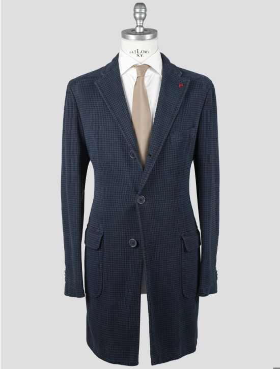 Isaia Isaia Blue Cotton Overcoat Blue 000