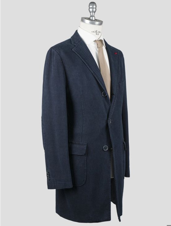 Isaia Isaia Blue Cotton Overcoat Blue 001