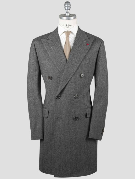 Isaia Isaia Gray Wool Cashmere Overcoat Gray 000