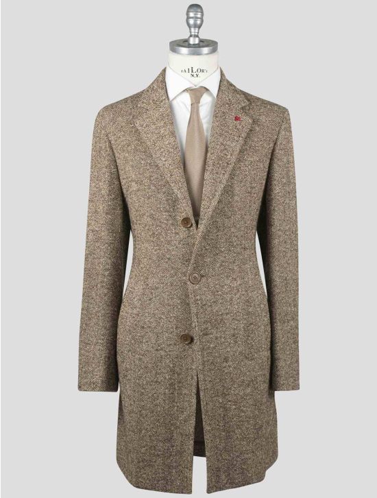 Isaia Isaia Brown Wool Overcoat Brown 000