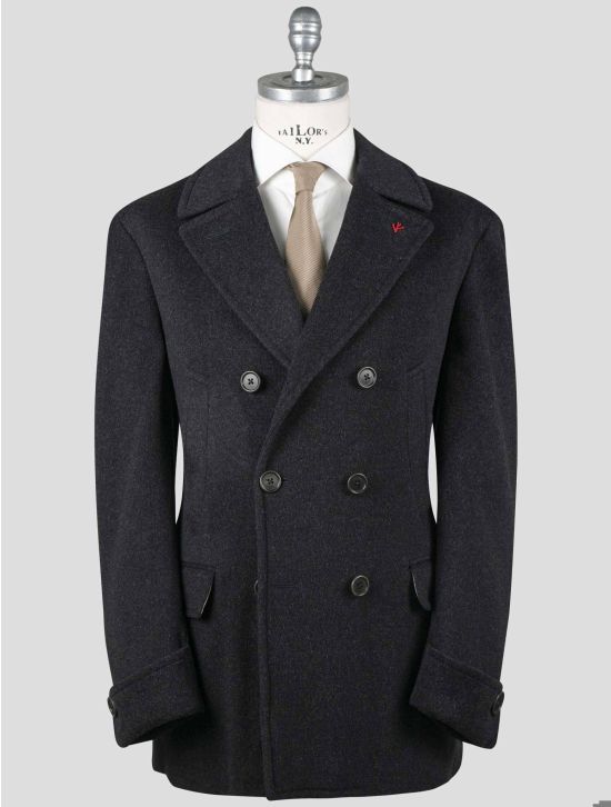 Isaia Isaia Gray Virgin Wool Overocat Gray 000