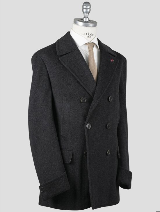 Isaia Isaia Gray Virgin Wool Overocat Gray 001