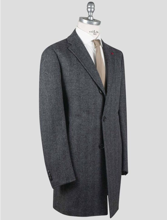 Isaia Isaia Gray Virgin Wool Overocat Gray 001