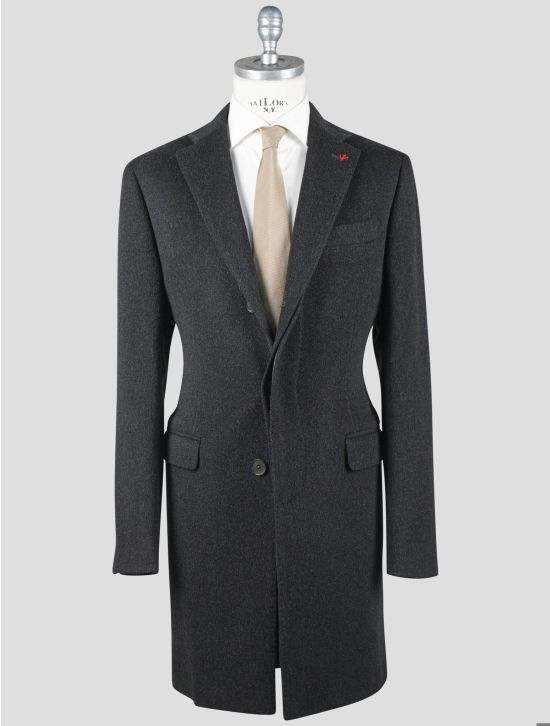 Isaia Isaia Dark Gray Virgin Wool Overcoat Dark Gray 000