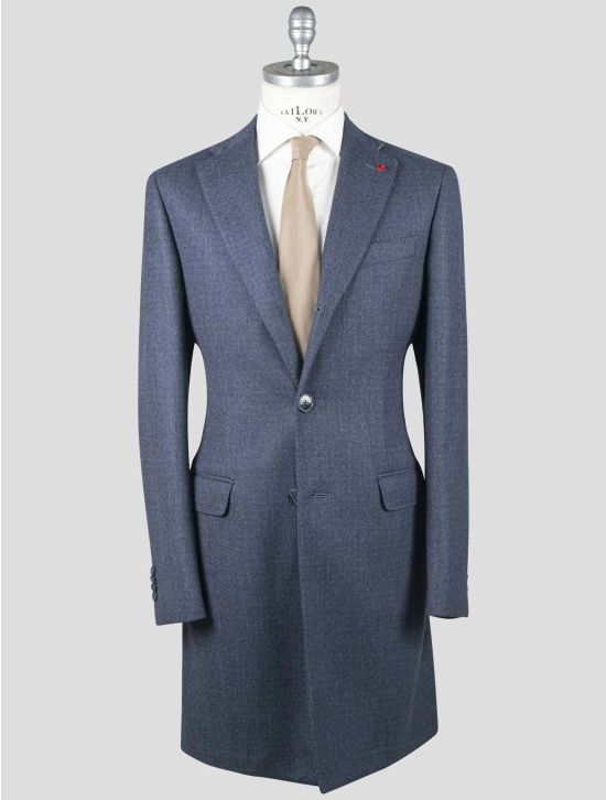 Isaia Isaia Blue Wool Cashmere Overcoat Blue 000