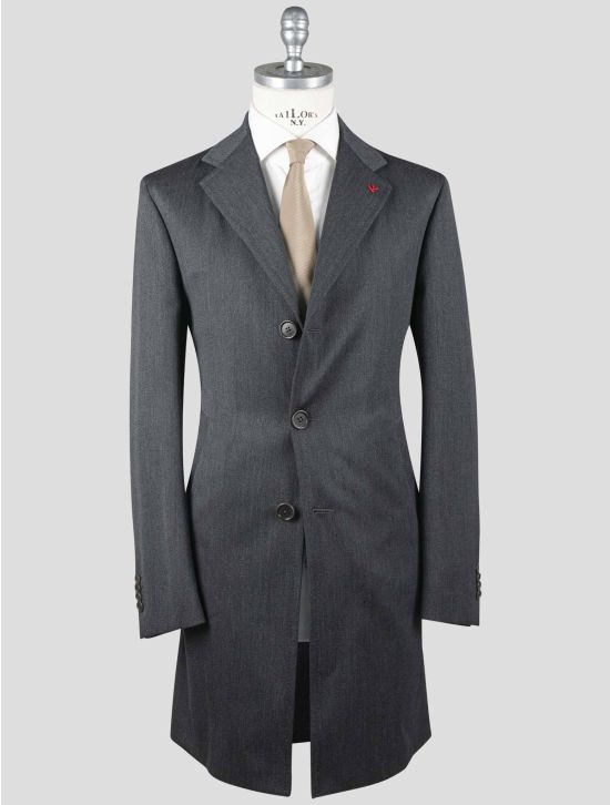 Isaia Isaia Gray Wool Cashmere Overcoat Gray 000