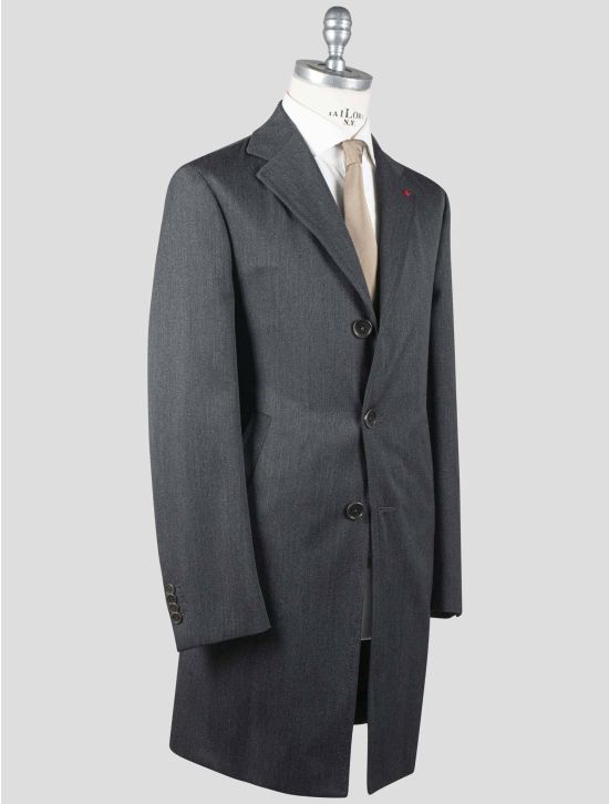 Isaia Isaia Gray Wool Cashmere Overcoat Gray 001