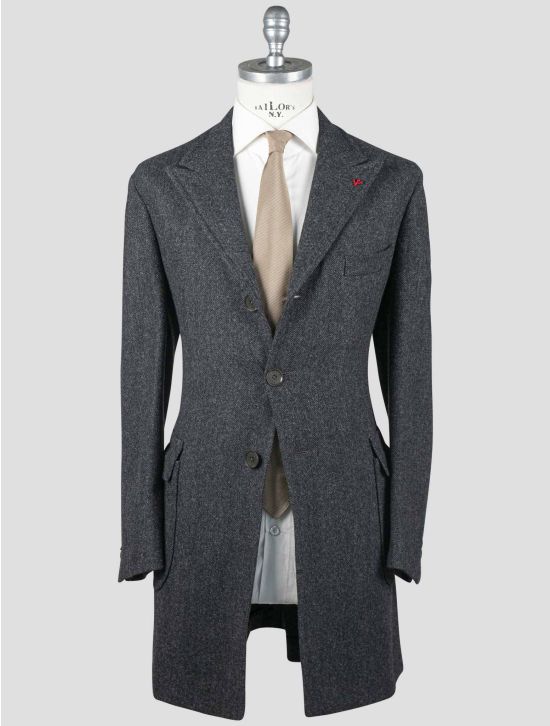 Isaia Isaia Gray Wool Cashmere Overcoat Gray 000