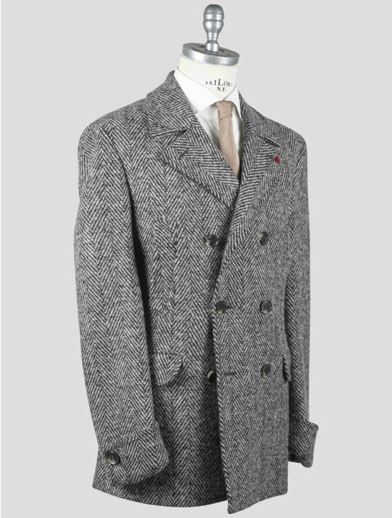 Isaia Isaia Gray Virgin Wool Overocat Gray 001