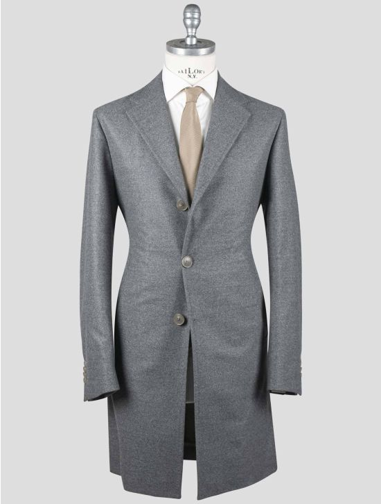 Isaia Isaia Gray Virgin Wool Overocat Gray 000