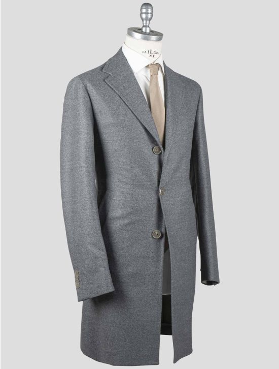 Isaia Isaia Gray Virgin Wool Overocat Gray 001