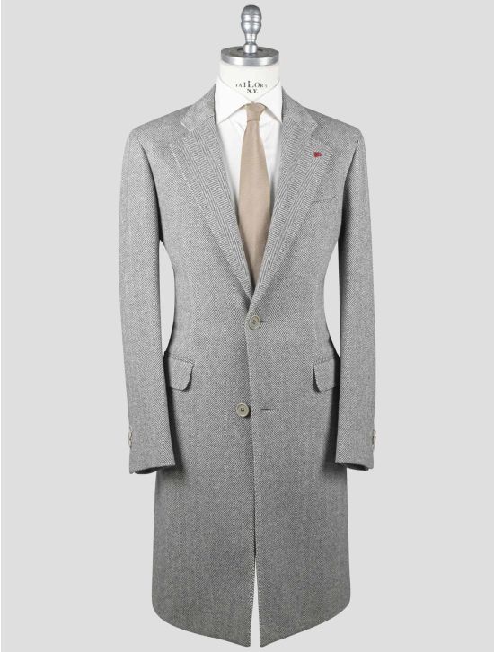 Isaia Isaia Gray Virgin Wool Overocat Gray 000