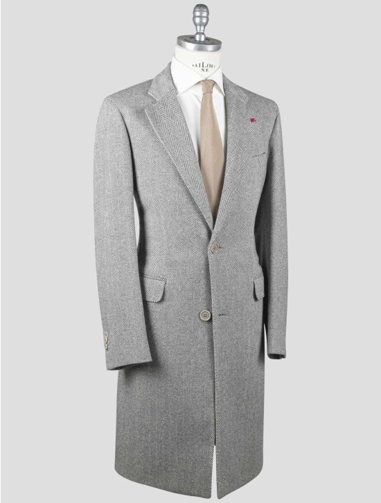 Isaia Isaia Gray Virgin Wool Overocat Gray 001