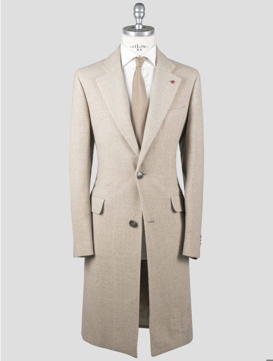 Isaia Isaia Beige Wool Cashmere Overcoat Beige 000