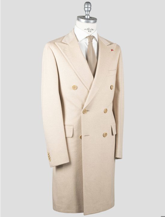 Isaia Isaia Beige Camel Overcoat Beige 001