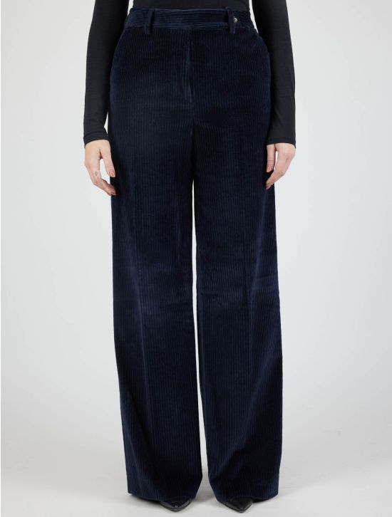 Kiton Kiton Blue Cotton Ea Velvet Pants Blue 000