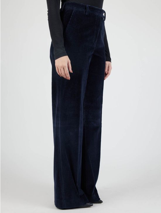 Kiton Kiton Blue Cotton Ea Velvet Pants Blue 001