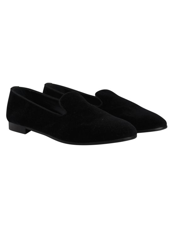 Kiton Kiton Black Leather Suede Loafers Black 000