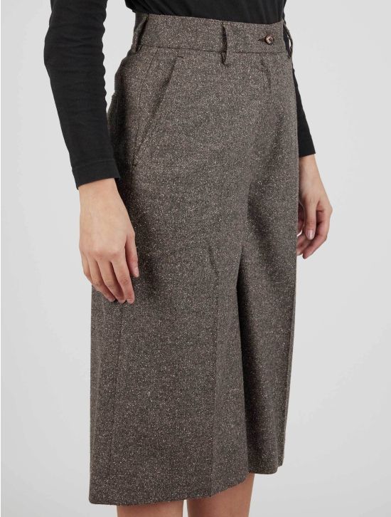 Kiton Kiton Brown Virgin Wool Silk Ea Skirt Brown 001