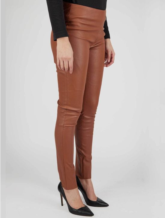 Kiton Kiton Brown Leather Pants Brown 001