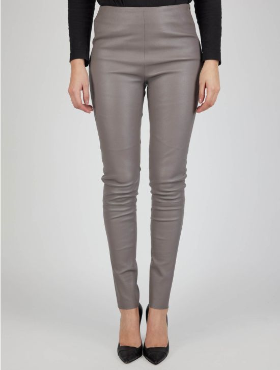 Kiton Kiton Taupe Leather Pants Taupe 000