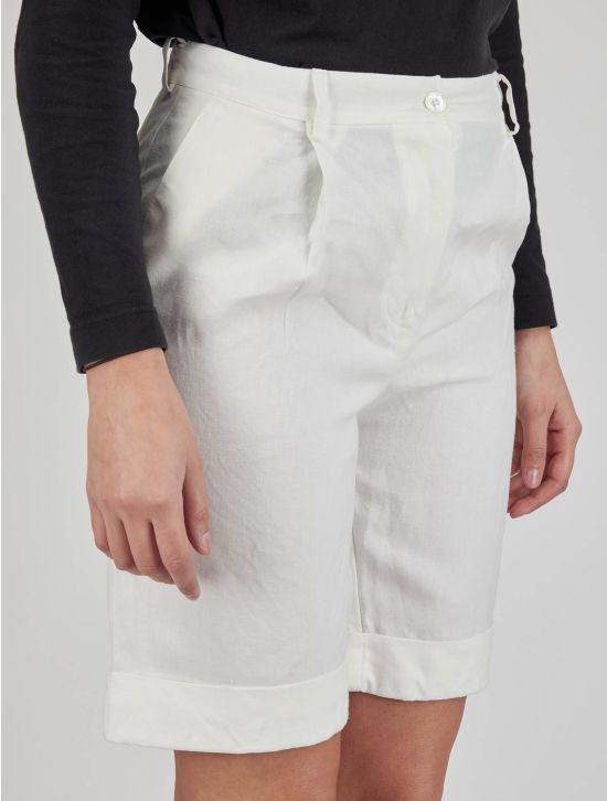 Kiton Kiton White Linen Viscose Ea Short Pants White 001