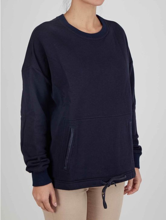 Kiton Kiton Blue Cotton Cashmere Sweater Crewneck Blue 001