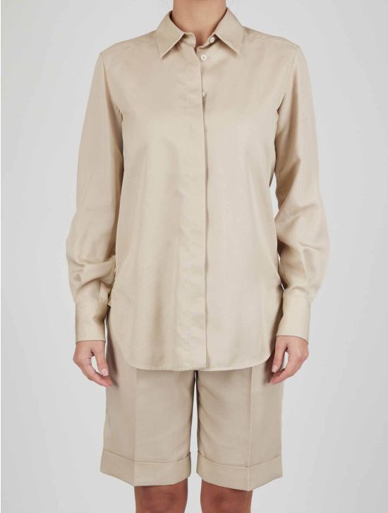 Kiton Kiton Beige Lyocell Viscose Silk Shirt + Short Pant Beige 000