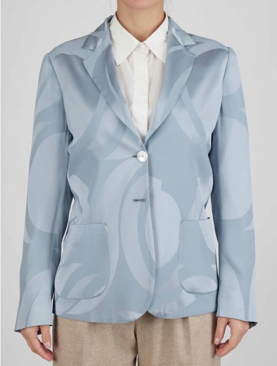 Kiton Kiton Light Blue Silk Blazer Light Blue 000