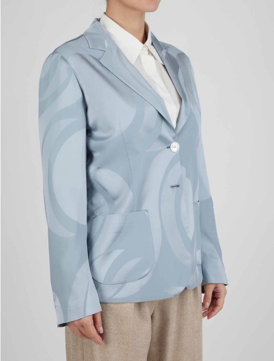 Kiton Kiton Light Blue Silk Blazer Light Blue 001