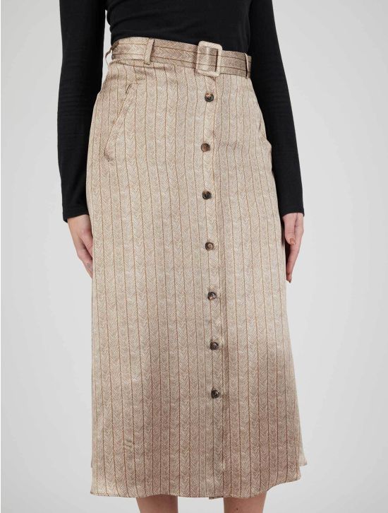 Kiton Kiton Brown Silk Skirt Brown 001