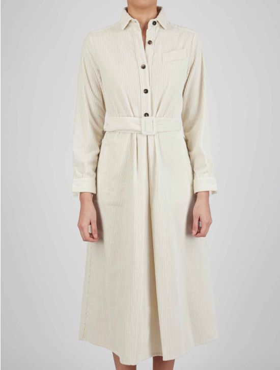 Kiton Kiton White Cotton Velvet Dress White 000