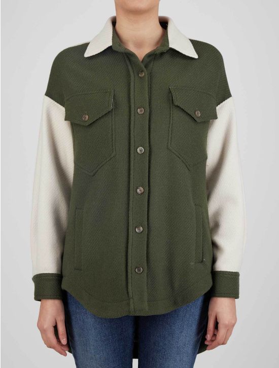 Kiton Kiton Green White Wool Shirt White / Green 000