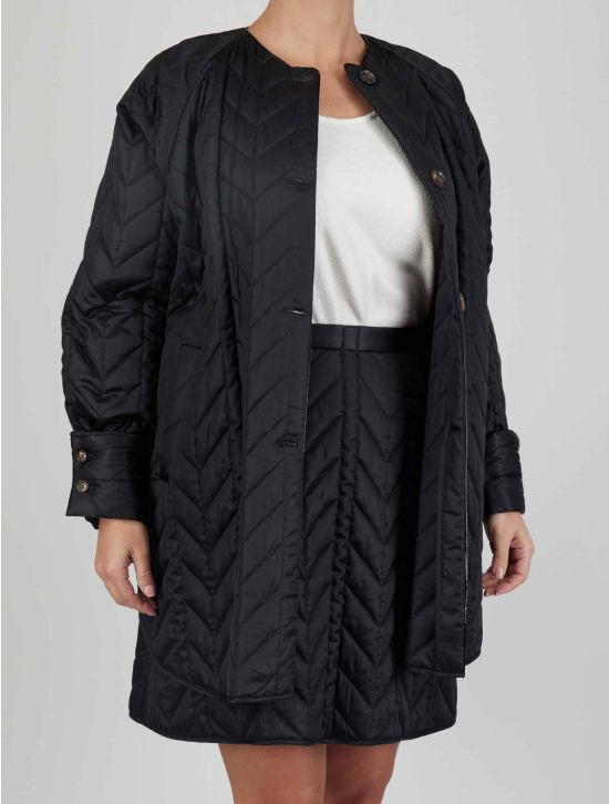 Kiton Kiton Black Silk Coat And Skirt Black 001