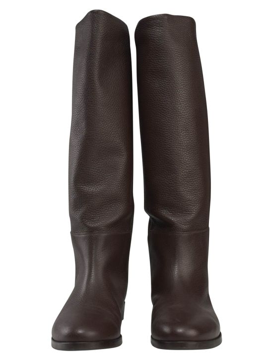 Kiton Kiton Brown Leather Boots Brown 001