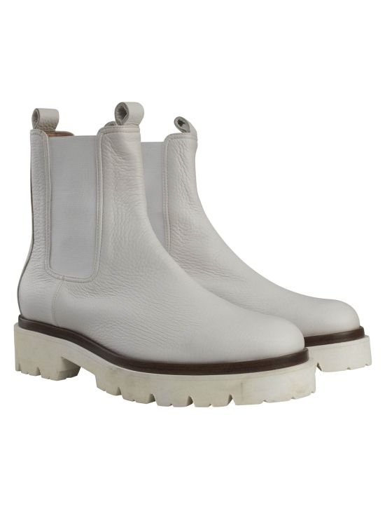 Kiton Kiton White Leather Boots White 000