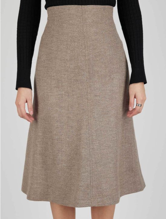 Kiton Kiton Beige Wool Alpaca Silk Skirt Beige 000