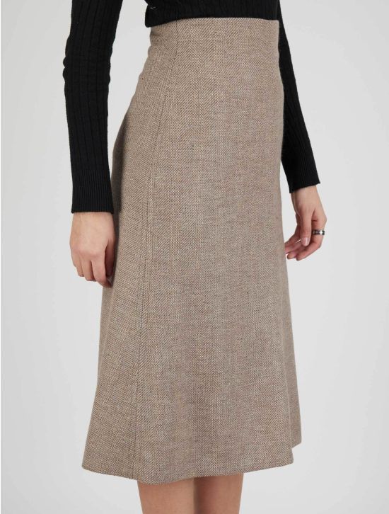 Kiton Kiton Beige Wool Alpaca Silk Skirt Beige 001