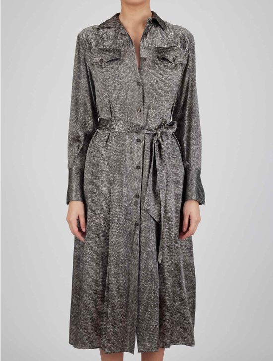 Kiton Kiton Gray Silk Dress Gray 000