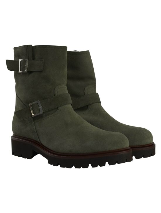 Kiton Kiton Green Leather Suede Boots Green 000