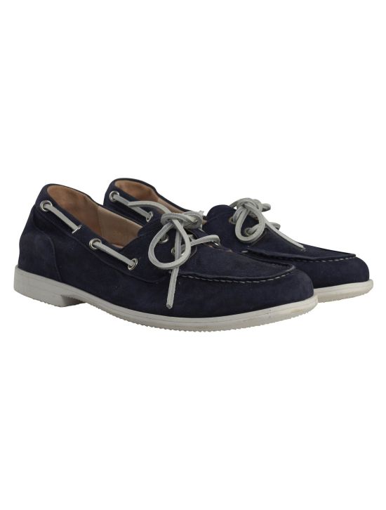 Kiton Kiton Blue Leather Suede Loafers Blue 000