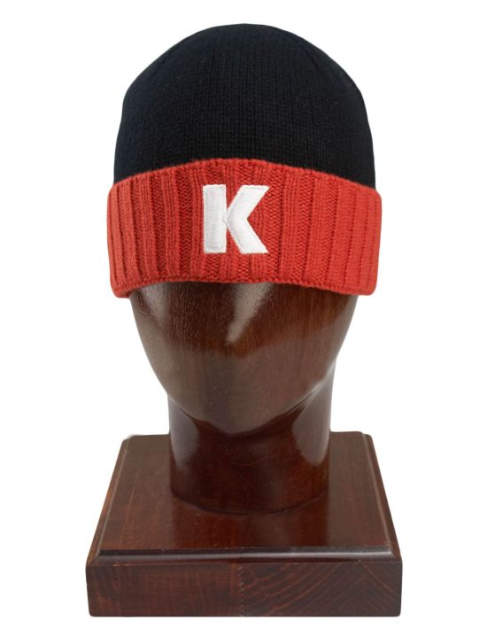 Kiton Kiton Black Orange Cashmere Beanie Black / Orange 000