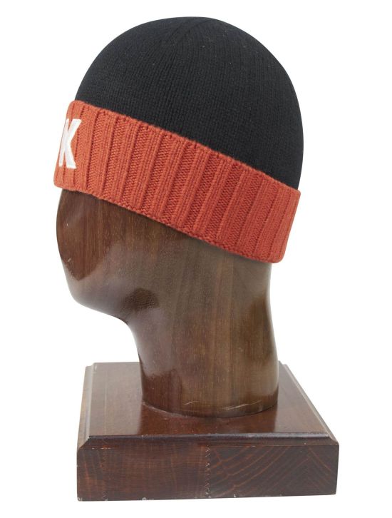 Kiton Kiton Black Orange Cashmere Beanie Black / Orange 001