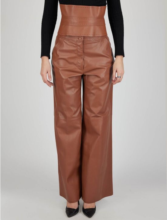 Kiton Kiton Brown Leather Pants Brown 000