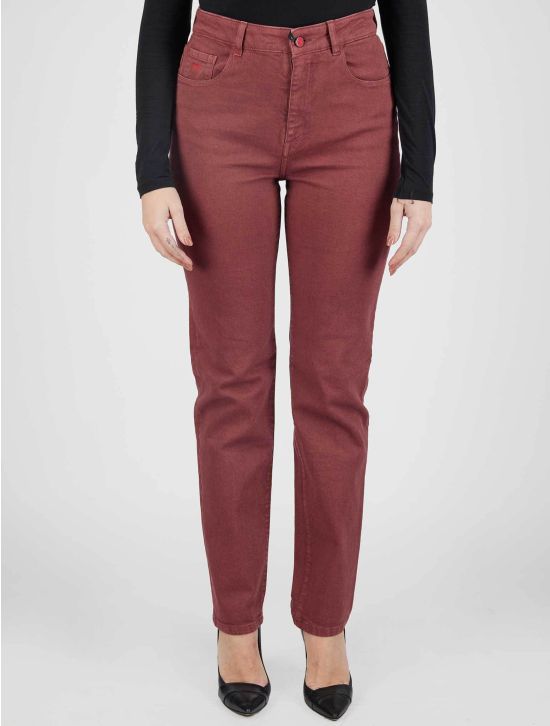 Kiton Kiton Icon Burgundy Cotton Cashmere Ea Jeans Burgundy 000